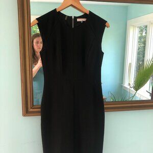 Black Rebecca Taylor Silver Zipper Detail Shift Dress Size 2
